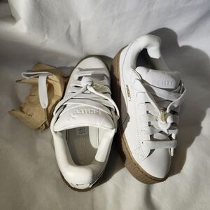 PUMA Women's x Fenty Creeper Phatty Low Top Sneakers In Warm White/Puma Gold/Gum